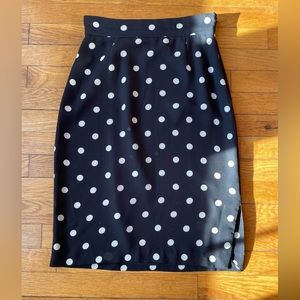 The Limited Silk Navy Polka Dot Pencil Skirt Size 4